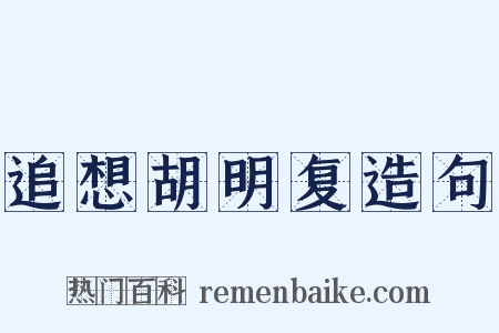 追想胡明复造句是什么意思的图片